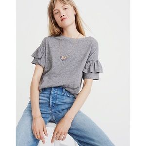Madewell 100% Cotton Ruffled Top